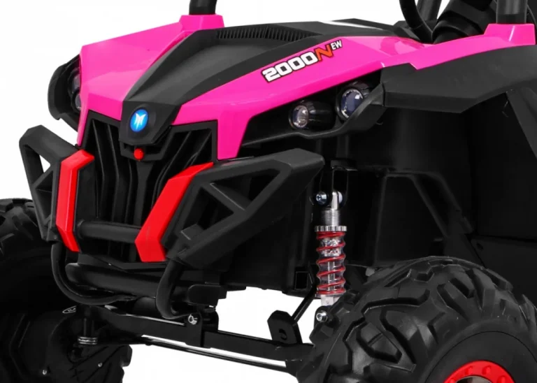 Superstar Kolica Za Djecu Roza + 4x4 Pogon + Daljinski Upravljač + Nosač Za Prtljagu + Mp3 Led + Brava Na Vratima 13