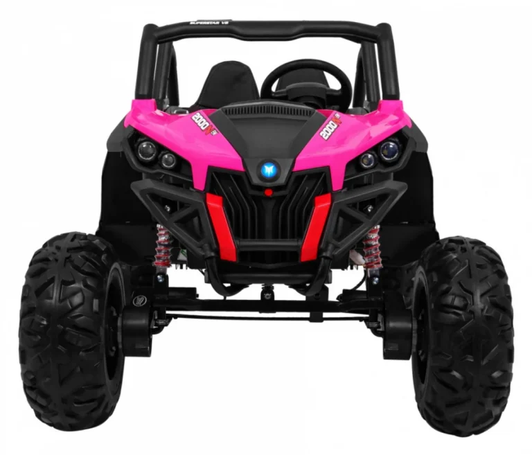 Superstar Kolica Za Djecu Roza + 4x4 Pogon + Daljinski Upravljač + Nosač Za Prtljagu + Mp3 Led + Brava Na Vratima 3