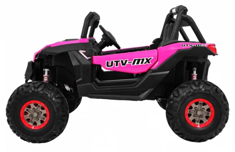 Superstar Kolica Za Djecu Roza + 4x4 Pogon + Daljinski Upravljač + Nosač Za Prtljagu + Mp3 Led + Brava Na Vratima 4