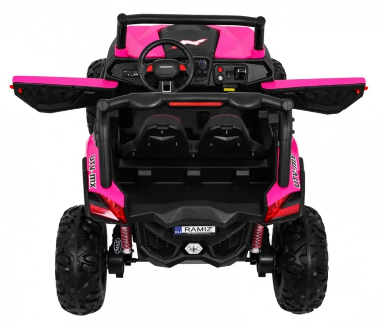 Superstar Kolica Za Djecu Roza + 4x4 Pogon + Daljinski Upravljač + Nosač Za Prtljagu + Mp3 Led + Brava Na Vratima 7