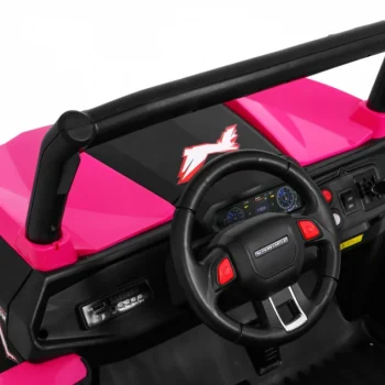 Superstar Kolica Za Djecu Roza + 4x4 Pogon + Daljinski Upravljač + Nosač Za Prtljagu + Mp3 Led + Brava Na Vratima 8