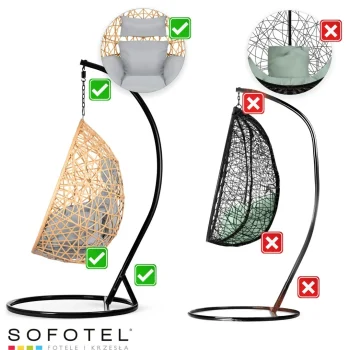 Svijetlosmeđa Vrtna Viseća Stolica Sabana + Sivi Jastuci Sofotel 15