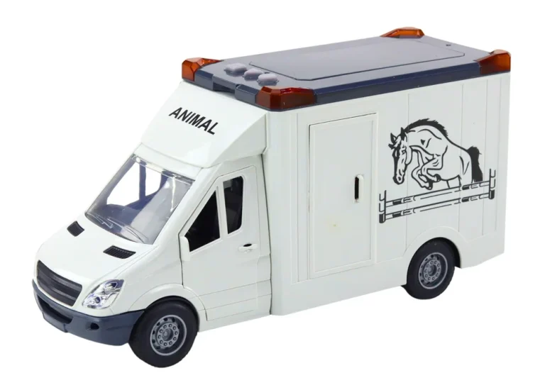 Svjetlo I Zvuk Otvaranja Vrata Automobila Za Prijevoz Konja, Bijela Boja 2