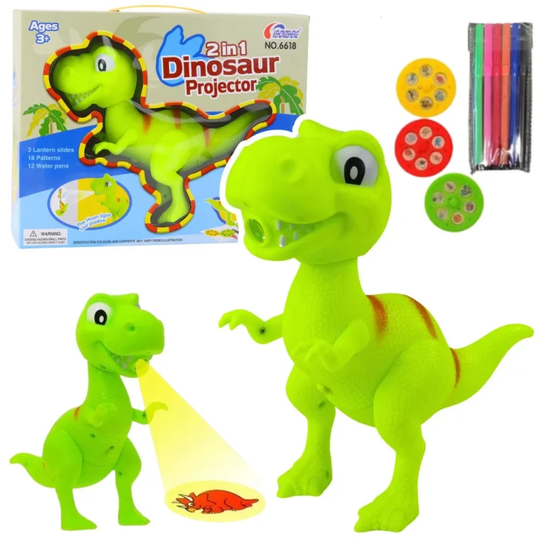 T Rex Projektor S Dinosaurima Za Crtanje I Slikanje, 18 Slika, 2 U 1 Markeri 1