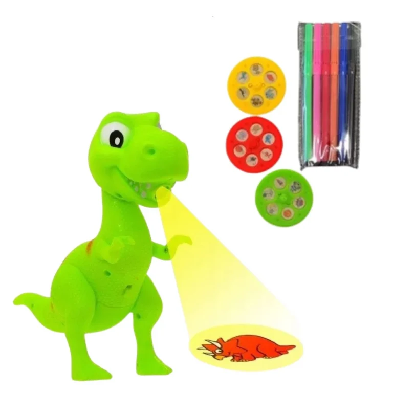T Rex Projektor S Dinosaurima Za Crtanje I Slikanje, 18 Slika, 2 U 1 Markeri 3