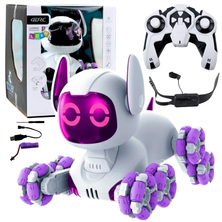 Tooby Robotski Pas Na Daljinsko Upravljanje, Rc 360° Svjetla, Zvukovi, Bijela I Ljubičasta 1