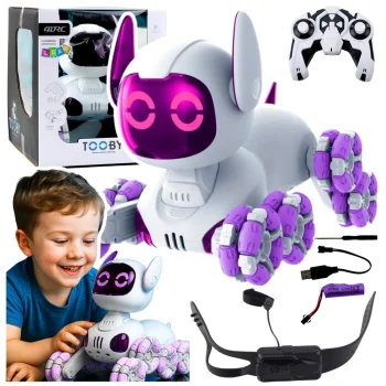 Tooby Robotski Pas Na Daljinsko Upravljanje, Rc 360° Svjetla, Zvukovi, Bijela I Ljubičasta 2