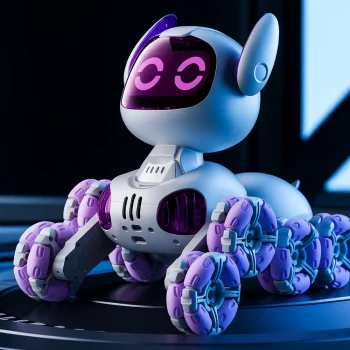 Tooby Robotski Pas Na Daljinsko Upravljanje, Rc 360° Svjetla, Zvukovi, Bijela I Ljubičasta 7