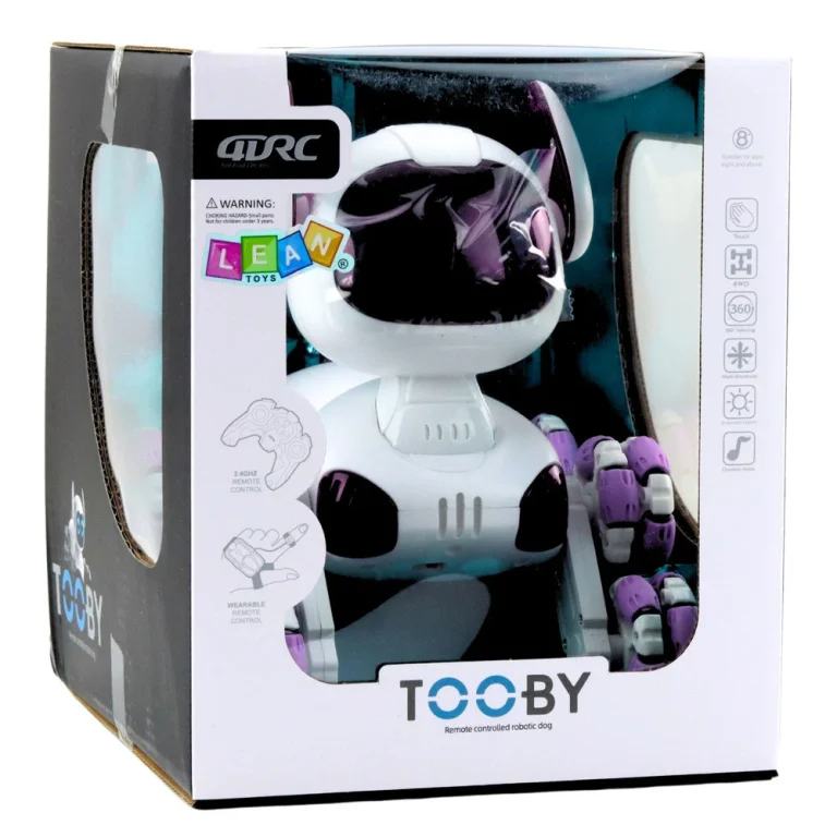 Tooby Robotski Pas Na Daljinsko Upravljanje, Rc 360° Svjetla, Zvukovi, Bijela I Ljubičasta 9