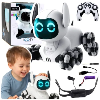 Tooby Robotski Pas Na Daljinsko Upravljanje, Rc 360° Svjetla, Zvukovi, Crno Bijelo 2
