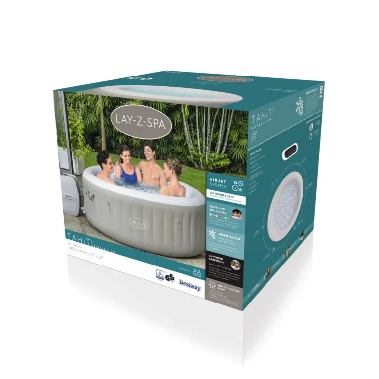 Tahiti Lay Z Spa Napuhavanje Spa Bestway Za 4 Osobe + Pumpa + Filter + Poklopac 18