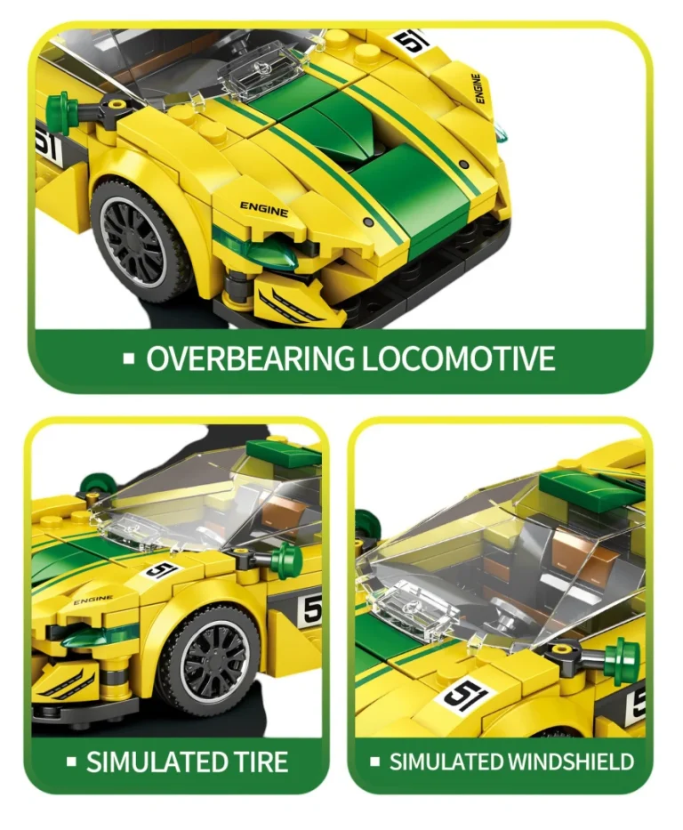 Tehnički Set Kockica žuti Sportski Automobil P1 Gtr, 368 Dijelova 6