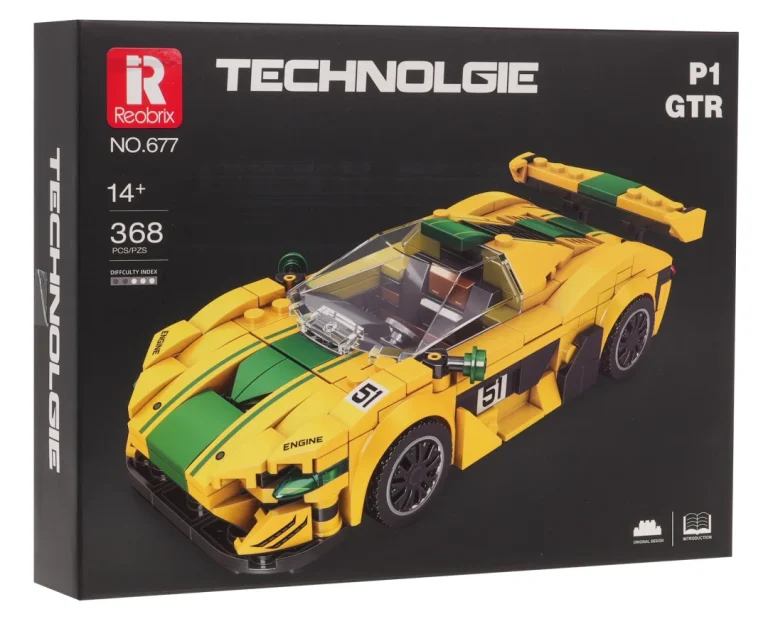 Tehnički Set Kockica žuti Sportski Automobil P1 Gtr, 368 Dijelova 7