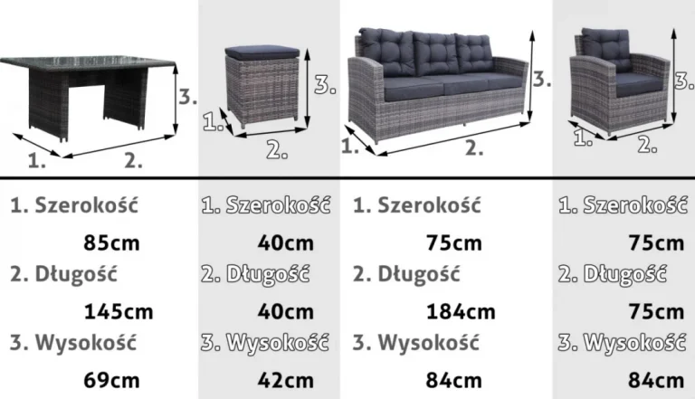 Tehoratan Vrtni Set 6u1 Sivi Sa Sofom I Foteljama 8