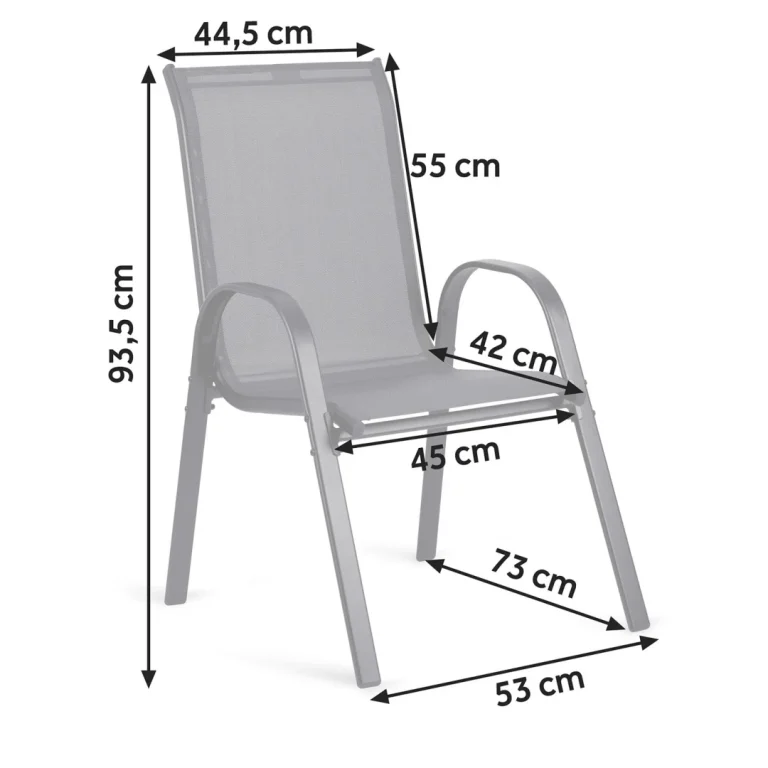 Tekstilne Vrtne Stolice Sofotel So 980, Set Od 4 Komada, Siva 5