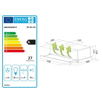 Teleskopska Kuhinjska Napa Berdsen Be 60 Lw 60 Cm Inox 8