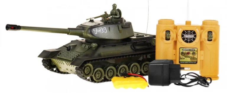 Tenk T 34 Na Daljinsko Upravljanje Za Djecu 3+ Zeleni Model Pucanje 1:28 + Odlična Tenkovska Bitka 2