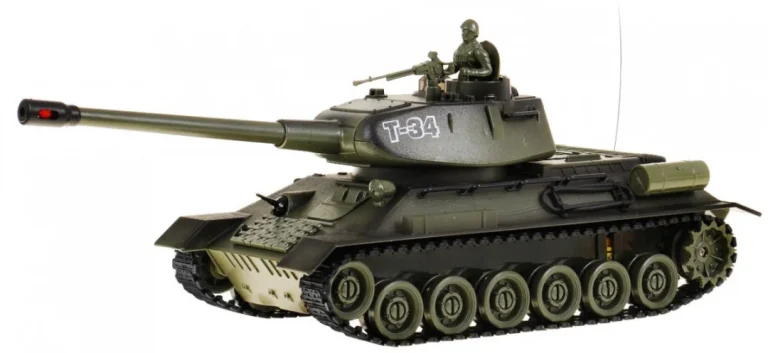 Tenk T 34 Na Daljinsko Upravljanje Za Djecu 3+ Zeleni Model Pucanje 1:28 + Odlična Tenkovska Bitka 4
