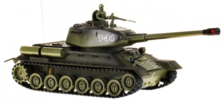 Tenk T 34 Na Daljinsko Upravljanje Za Djecu 3+ Zeleni Model Pucanje 1:28 + Odlična Tenkovska Bitka 6