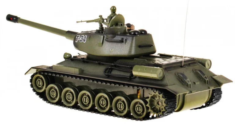 Tenk T 34 Na Daljinsko Upravljanje Za Djecu 3+ Zeleni Model Pucanje 1:28 + Odlična Tenkovska Bitka 9