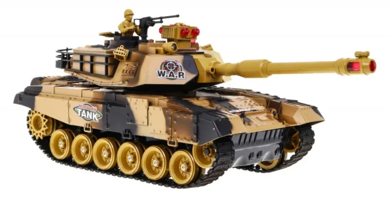 Tenk Na Daljinsko Upravljanje Za Djecu 3+ Godine Bež 1:18 + Daljinski Upravljač + Zvukovi + Led + 6