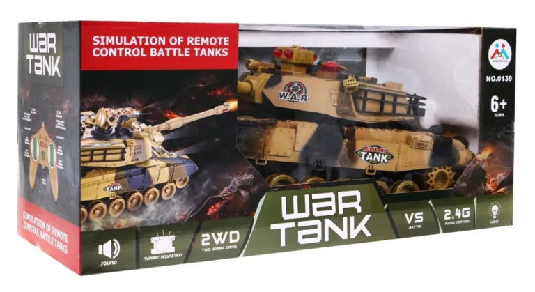 Tenk Na Daljinsko Upravljanje Za Djecu 3+ Godine Bež 1:18 + Daljinski Upravljač + Zvukovi + Led + 7