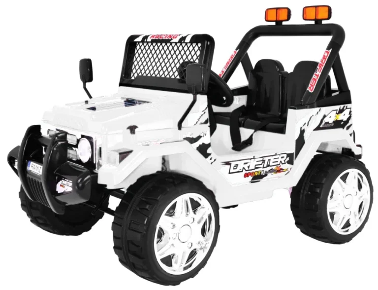 Terenski Raptor Drifter, Vozilo Na Baterije Za Djecu, Bijelo + Daljinski Upravljač + Spori Start 1