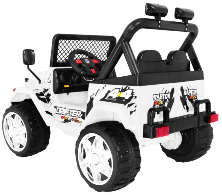 Terenski Raptor Drifter, Vozilo Na Baterije Za Djecu, Bijelo + Daljinski Upravljač + Spori Start 2
