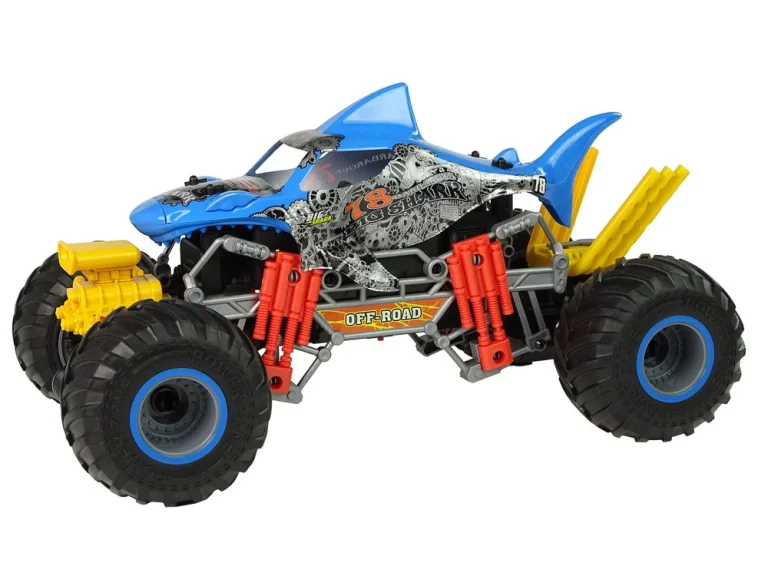 Terenski Automobil Shark Na Daljinsko Upravljanje 1:10 2.4g Plavi 15 Km/h Parni 2