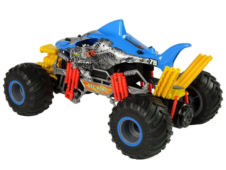 Terenski Automobil Shark Na Daljinsko Upravljanje 1:10 2.4g Plavi 15 Km/h Parni 4