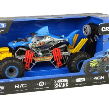 Terenski Automobil Shark Na Daljinsko Upravljanje 1:10 2.4g Plavi 15 Km/h Parni 8