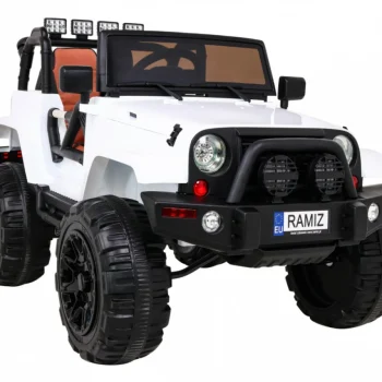 Terenski Automobil Na Baterije Za Djecu Bijeli Terenski Jeep + Daljinski Upravljač + Svjetla I Zvukovi, Bijela 11