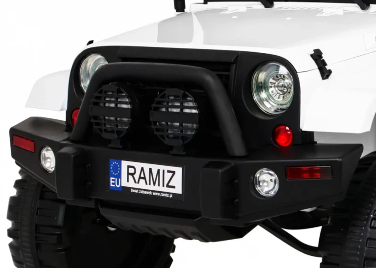 Terenski Automobil Na Baterije Za Djecu Bijeli Terenski Jeep + Daljinski Upravljač + Svjetla I Zvukovi, Bijela 12
