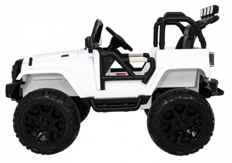 Terenski Automobil Na Baterije Za Djecu Bijeli Terenski Jeep + Daljinski Upravljač + Svjetla I Zvukovi, Bijela 4