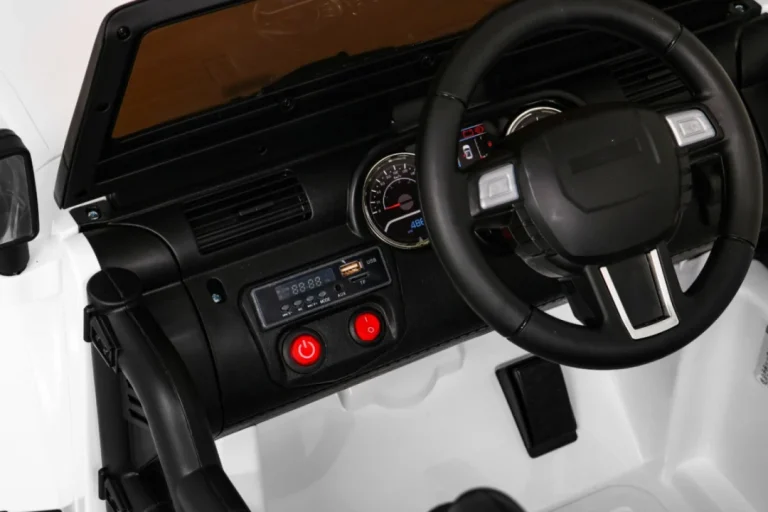 Terenski Automobil Na Baterije Za Djecu Bijeli Terenski Jeep + Daljinski Upravljač + Svjetla I Zvukovi, Bijela 6