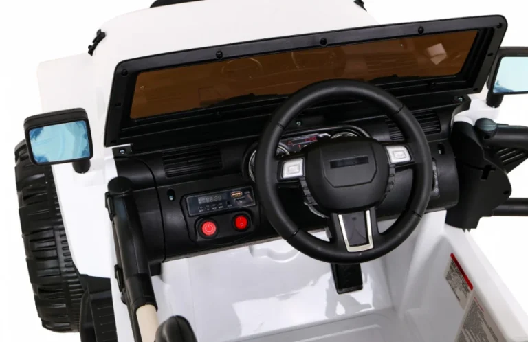 Terenski Automobil Na Baterije Za Djecu Bijeli Terenski Jeep + Daljinski Upravljač + Svjetla I Zvukovi, Bijela 9