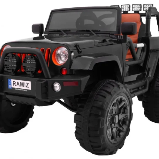 Terenski Automobil Na Baterije Za Djecu Crni Jeep Terensko Vozilo + Daljinski Upravljač + Svjetla I Zvukovi, Crna 1