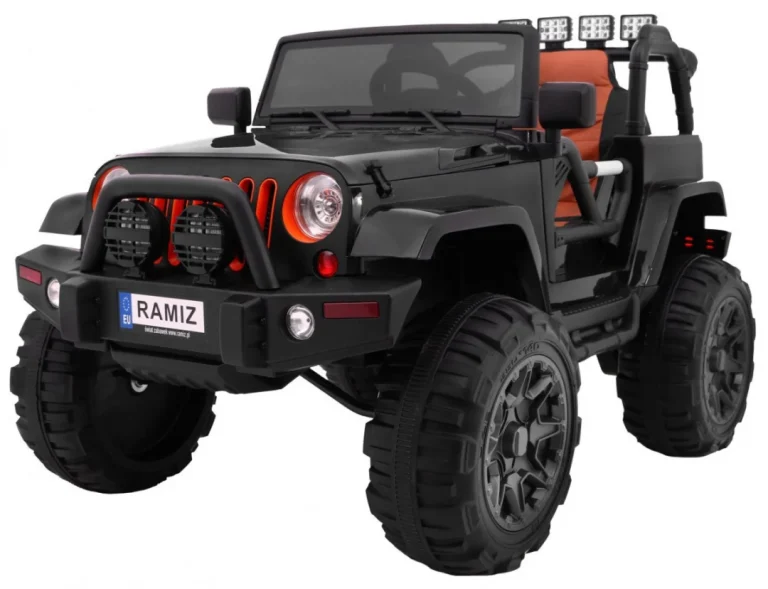 Terenski Automobil Na Baterije Za Djecu Crni Jeep Terensko Vozilo + Daljinski Upravljač + Svjetla I Zvukovi, Crna 1