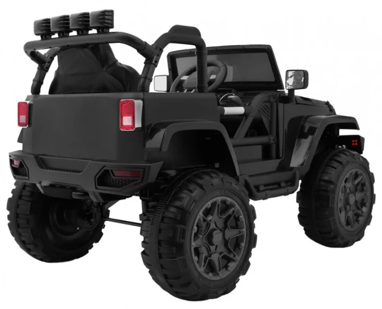 Terenski Automobil Na Baterije Za Djecu Crni Jeep Terensko Vozilo + Daljinski Upravljač + Svjetla I Zvukovi, Crna 3