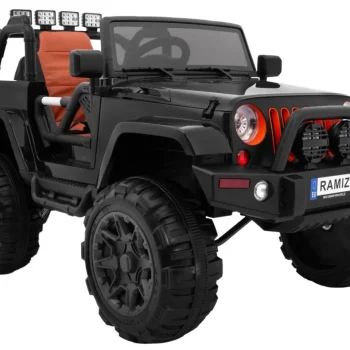 Terenski Automobil Na Baterije Za Djecu Crni Jeep Terensko Vozilo + Daljinski Upravljač + Svjetla I Zvukovi, Crna 5