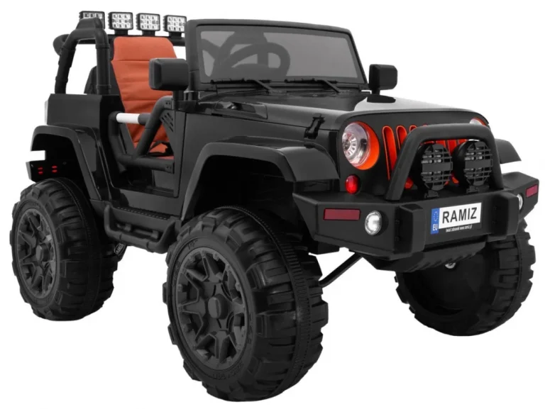 Terenski Automobil Na Baterije Za Djecu Crni Jeep Terensko Vozilo + Daljinski Upravljač + Svjetla I Zvukovi, Crna 5