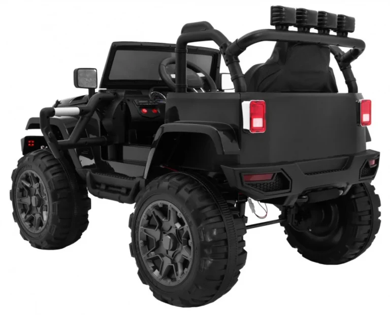 Terenski Automobil Na Baterije Za Djecu Crni Jeep Terensko Vozilo + Daljinski Upravljač + Svjetla I Zvukovi, Crna 6