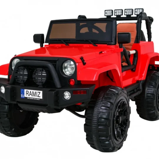 Terenski Automobil Na Baterije Za Djecu, Crveni Jeep, Terensko Vozilo + Daljinski Upravljač, Crvena 1