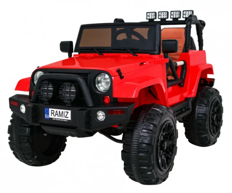 Terenski Automobil Na Baterije Za Djecu, Crveni Jeep, Terensko Vozilo + Daljinski Upravljač, Crvena 1