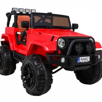 Terenski Automobil Na Baterije Za Djecu, Crveni Jeep, Terensko Vozilo + Daljinski Upravljač, Crvena 10