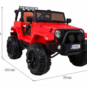 Terenski Automobil Na Baterije Za Djecu, Crveni Jeep, Terensko Vozilo + Daljinski Upravljač, Crvena 2