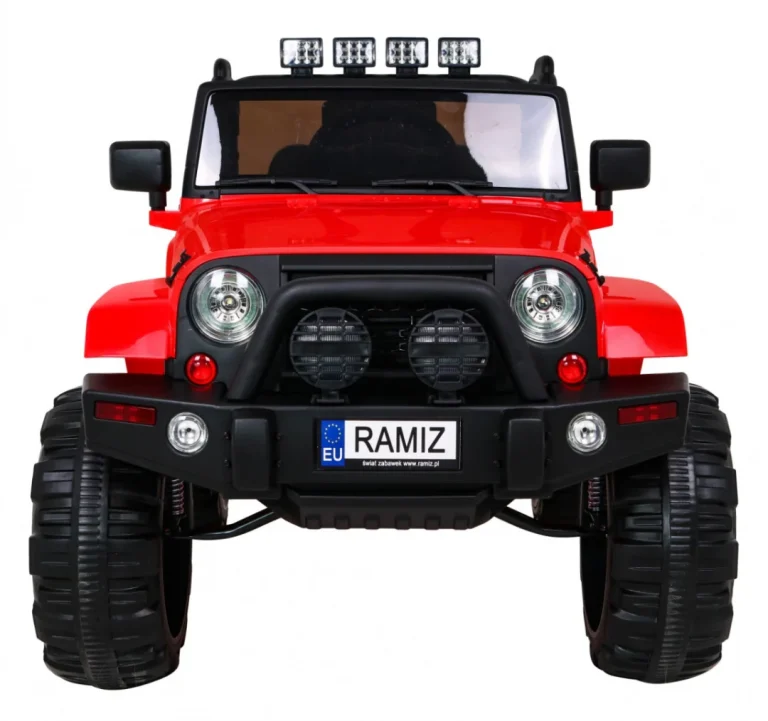 Terenski Automobil Na Baterije Za Djecu, Crveni Jeep, Terensko Vozilo + Daljinski Upravljač, Crvena 3