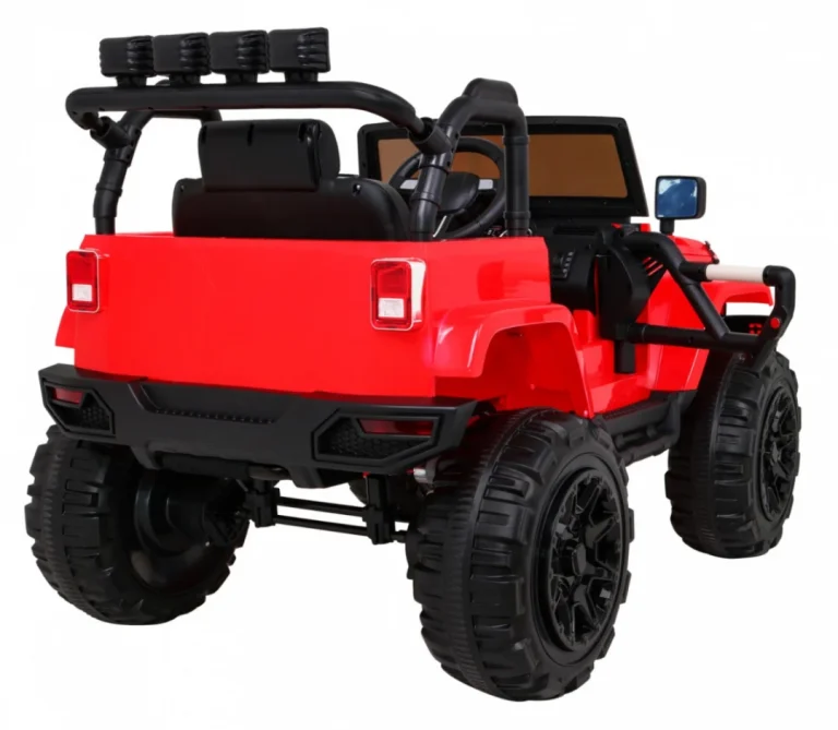 Terenski Automobil Na Baterije Za Djecu, Crveni Jeep, Terensko Vozilo + Daljinski Upravljač, Crvena 9