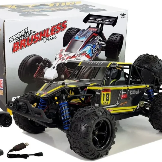 Terenski Buggy Na Daljinsko Upravljanje 1:18 žuti Enoze 9303e 45 Km/h 1
