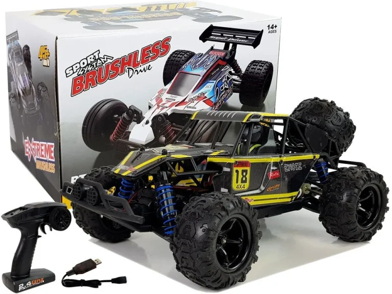 Terenski Buggy Na Daljinsko Upravljanje 1:18 žuti Enoze 9303e 45 Km/h 1
